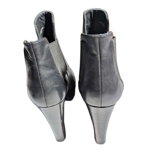 Allsaints Sarris Black Leather Pointed Toe Block Heel Chelsea Ankle Boots 39 8.5 - Picture 3 of 7